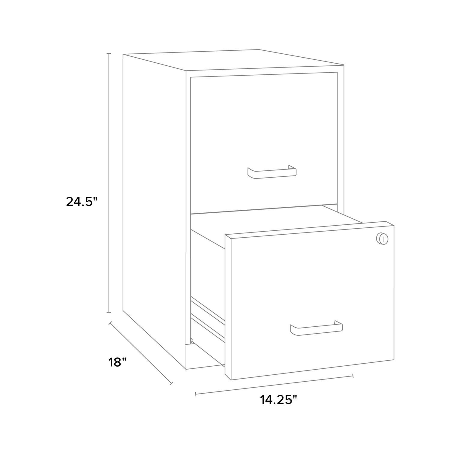 Space Solutions 18" Deep 2 Drawer Letter Width Vertical File Cabinet, Blue - Image 5