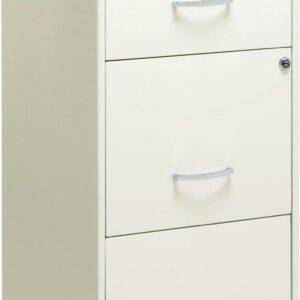 Space Solutions 18" Deep 3 Drawer Smart Letter Width Vertical File Cabinet, White