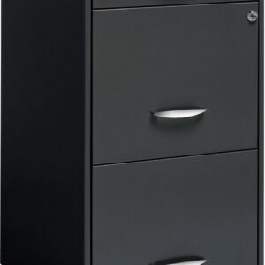 Space Solutions 3 Drawer Letter Width Vertical File Cabinet with Pencil Drawer, Charcoal