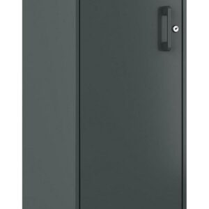 Space Solutions 4 Shelf Personal Metal Locker Storage Cabinet Locking Charcoal