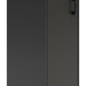 Space Solutions 53.38 inch High 4 Shelf Storage Locker Cabinet, Welded Metal, Fully Assembled, Vented Door, 3 inch Riser Legs, Black