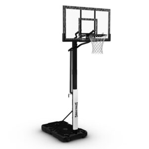 Spalding 60-Inch Portable Basketball Hoop with Acrylic Backboard, Screw Jack Lift & Arena Slam Rim-Outdoor Play