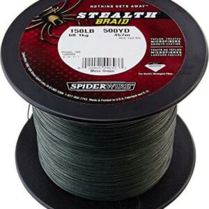 SpiderWire Stealth® Braid Fishing Line, Moss Green, 100 lb Test Strength, 1500 yd