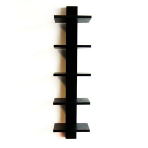 Proman Products - Mounted Spine Bookshelf, Wall Mounted Shelves, Spine Book Tower (Black)
