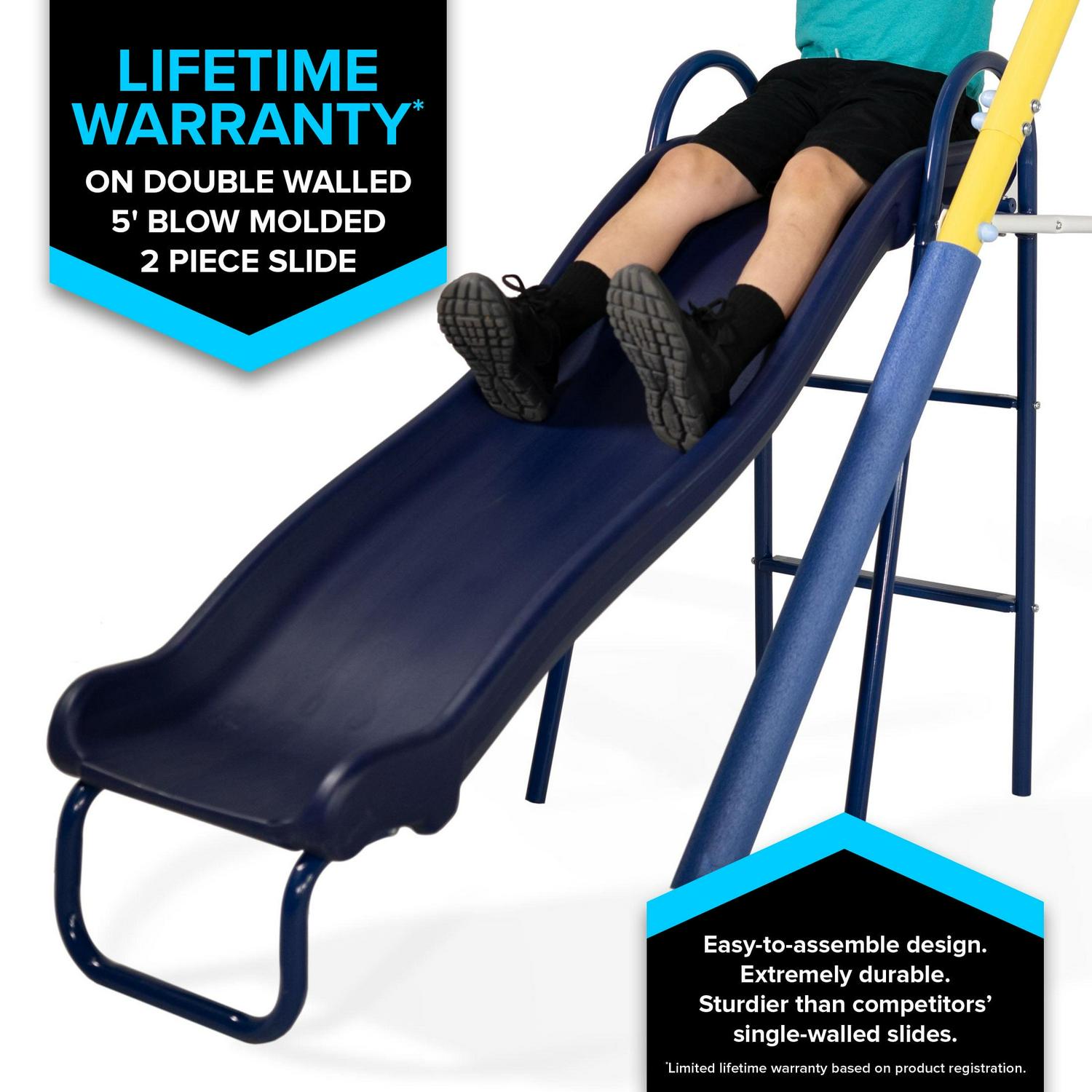 Sportspower Super Flyer Swing Set with 2 Flying Buddies, Saucer Swing, 2 Swings, Lifetime Warranty on Slide, and Bonus Anchor Kit, Great for Kids Aged 3-8 - Image 3