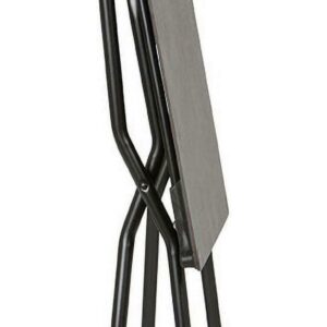 Square Folding Table - 25.2 X 26.8 in - Black Steel Frame - Volcanic Finish Table Top
