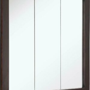 Design House 30" Modern Wood Wall Mount Tri-View Medicine Cabinet, Espresso