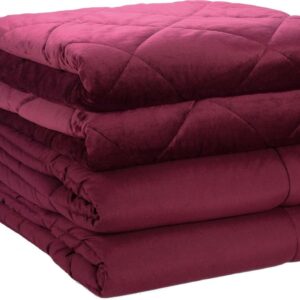 St. James Home 2pc Velvet blanket & Microfiber Comforter Set, Tawny Port, Twin