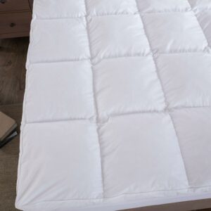 St. James Home Dual Chamber Down Alternative and Nano Feather Mattress Topper - White Twin
