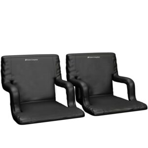 Stadium Seat Chair, 2 Pack- Bleacher Cushions with Padded Back Support, Armrests, 6 Reclining Positions and Portable Carry Straps By Home-Complete