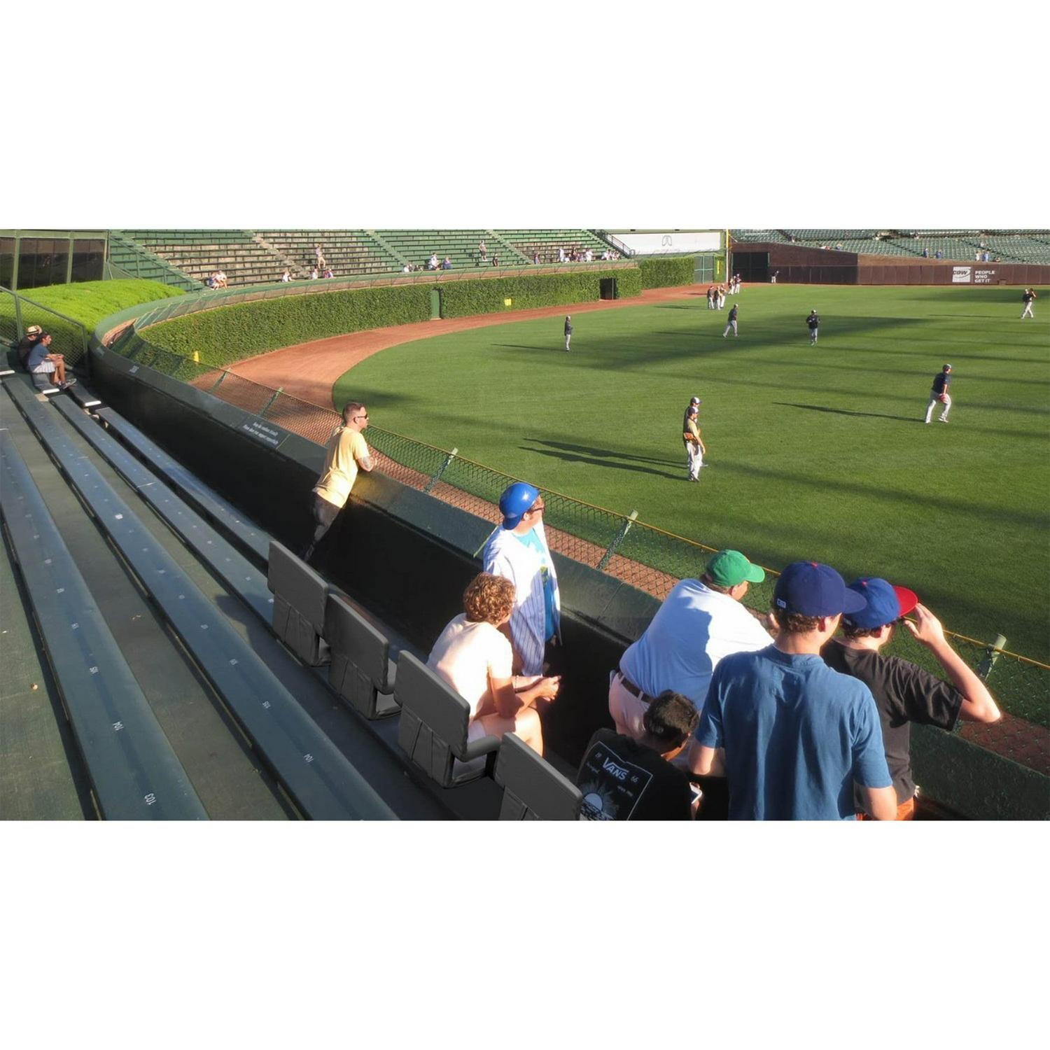 Home-Complete Reclining Bleacher Seat Cushion with Armrests (Black) - Image 3