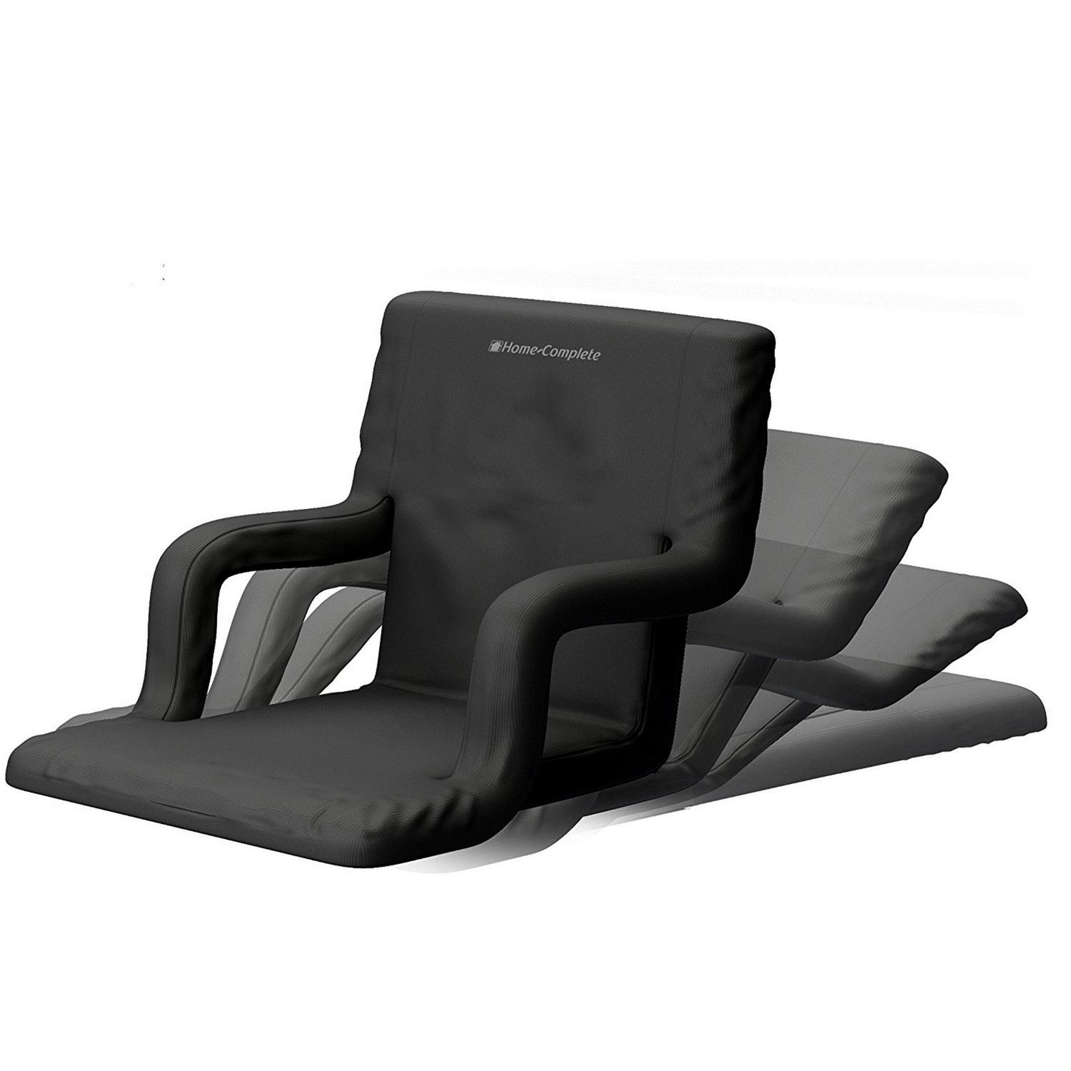 Home-Complete Reclining Bleacher Seat Cushion with Armrests (Black) - Image 8