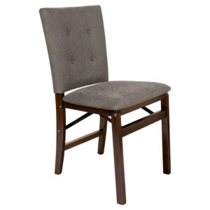 Stakmore Parsons Hardwood Folding Chair Set, Espresso Finish, Jax Fabric, 2 Pack