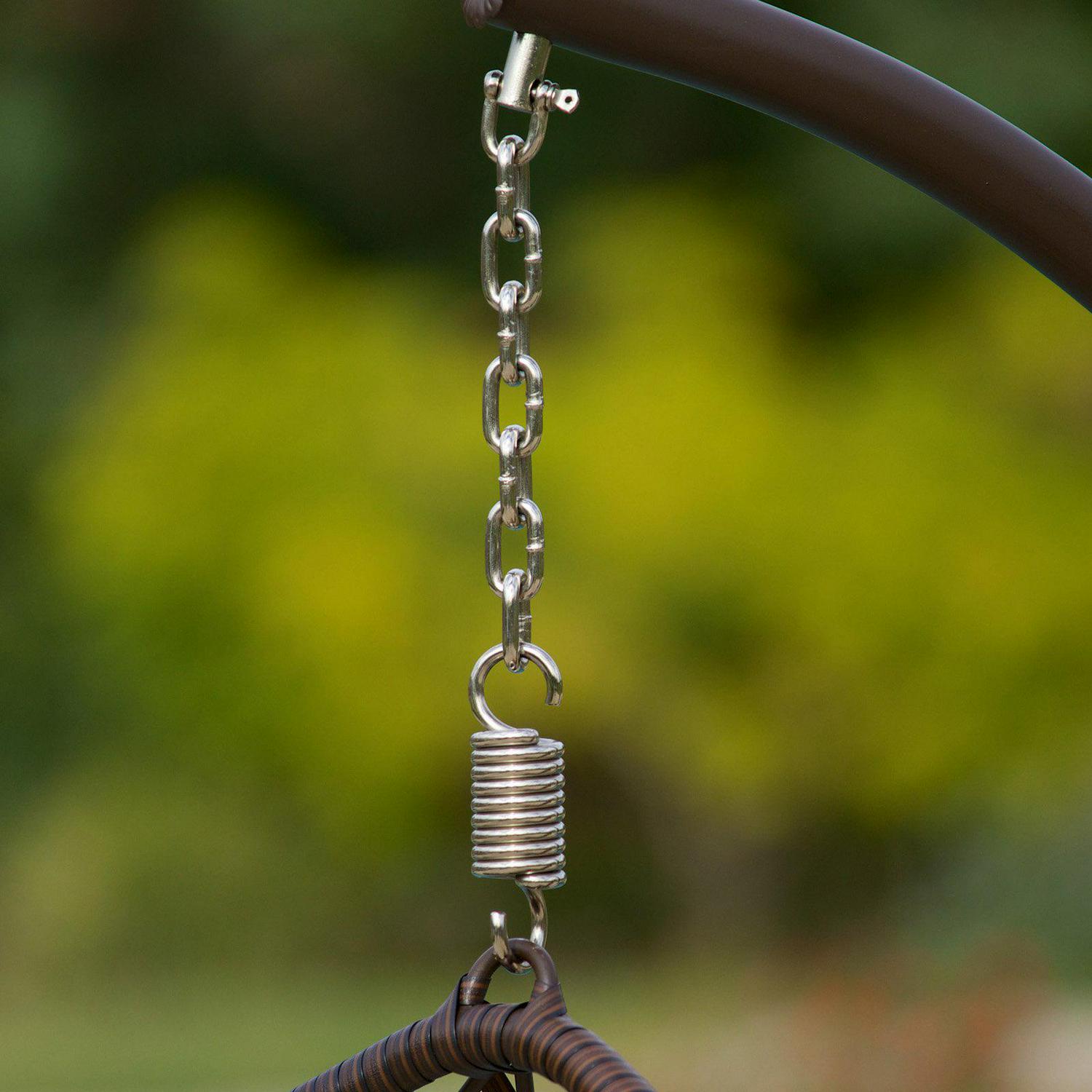 Stamford Wicker Tear Drop Hanging Basket Chair with Stand - Image 3