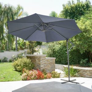 Stanley Outdoor Banana Sun Canopy with Steel Frame, Blue, Grey