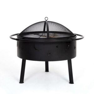 Westin Furniture Star and Moon Steel Wood Burning Round Fire Pit