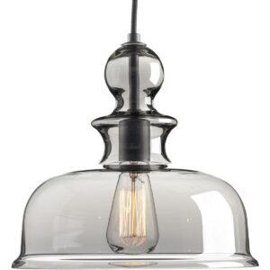 Staunton Collection One-Light Graphite Smoke Glass Global Pendant Light