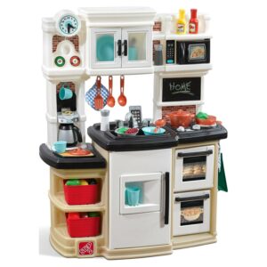 Step2 Great Gourmet Tan and White Plastic Kid Kitchen Playset includes 35 Piece Toy Kitchen Playset