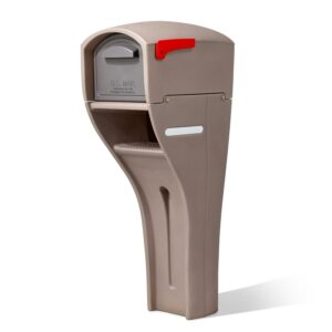 Step2 MailMaster XL Mocha All-in-one Plastic Mailbox and Post Cover Kit