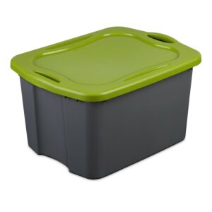 Sterilite 70 Qt. EZ Carry Flat Gray/ Spicy Lime Case of 6