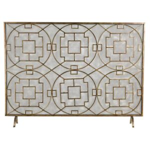 Sterling Industries-46 Geometric Firescreen Blackened Iron