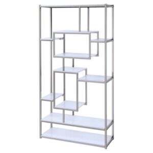 Alize Metal Modern Artsy styled Gray Finished Bookcase with Shelves