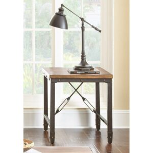 Steve Silver Ashford End Table, Antiqued Honey Brown
