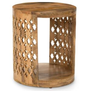 Steve Silver Brinley 18" Round Accent Wood End Table in Natural