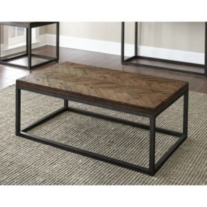 Steve Silver Co Lorenza Wood Top Coffee Table in Distressed Brown