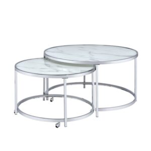 Steve Silver Rayne Faux Marble Nesting Coffee Tables