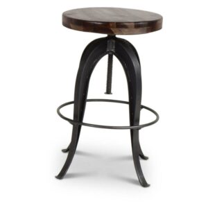 Steve Silver Sparrow Indoor Swivel Backless Adjustable 32" Height Round Bar Stool, Brown