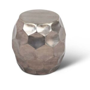 Stomp 20" Round Accent End Table in Antique Nickel