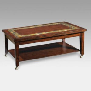 Davenport Stone Inlay Cocktail Table with Brown Cherry Finish