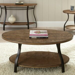 Steve Silver Denise Oval Coffee Table in Light Oak Finish