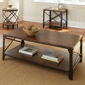 Winston Cocktail Table in Distressed Tobacco Brown
