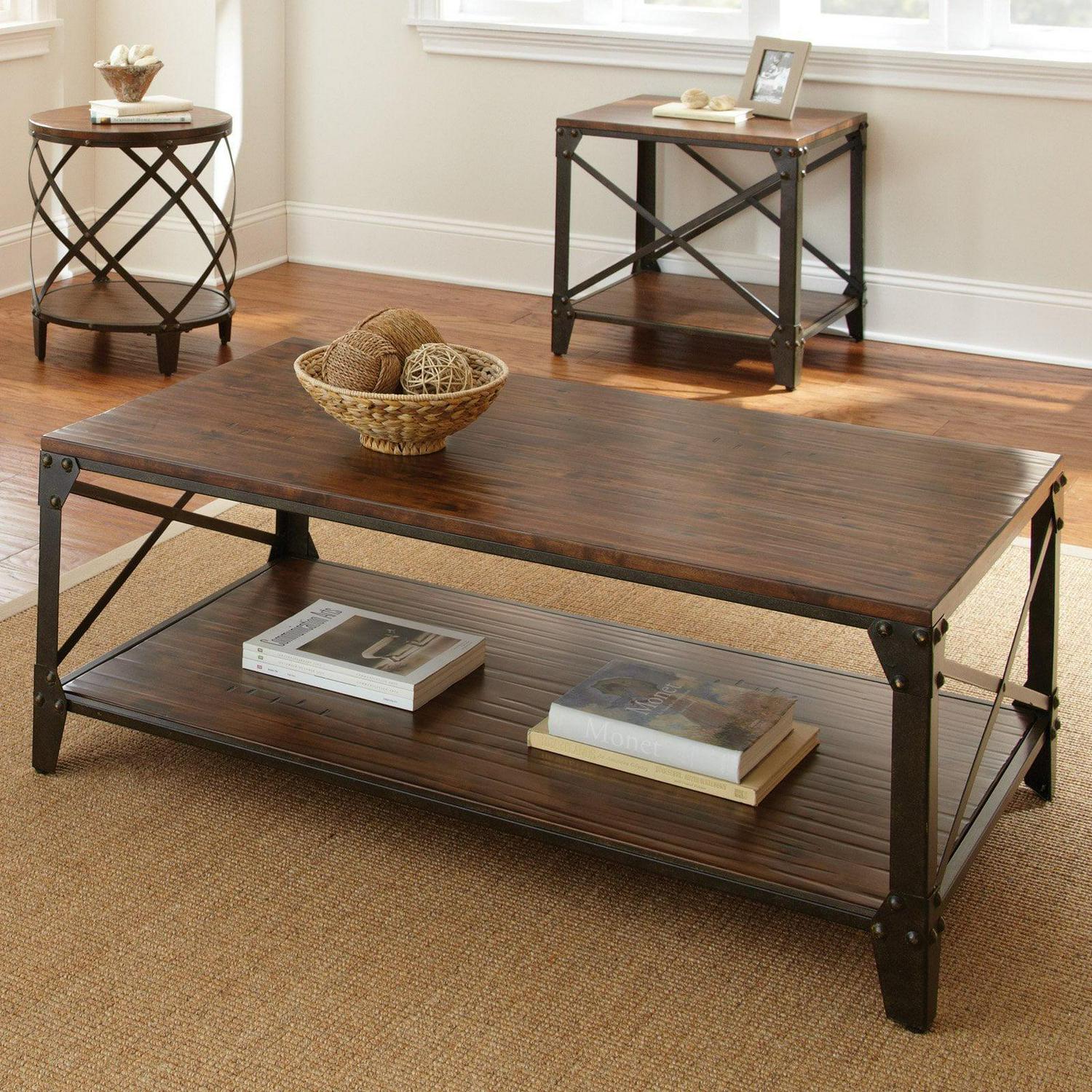 Winston Cocktail Table in Distressed Tobacco Brown