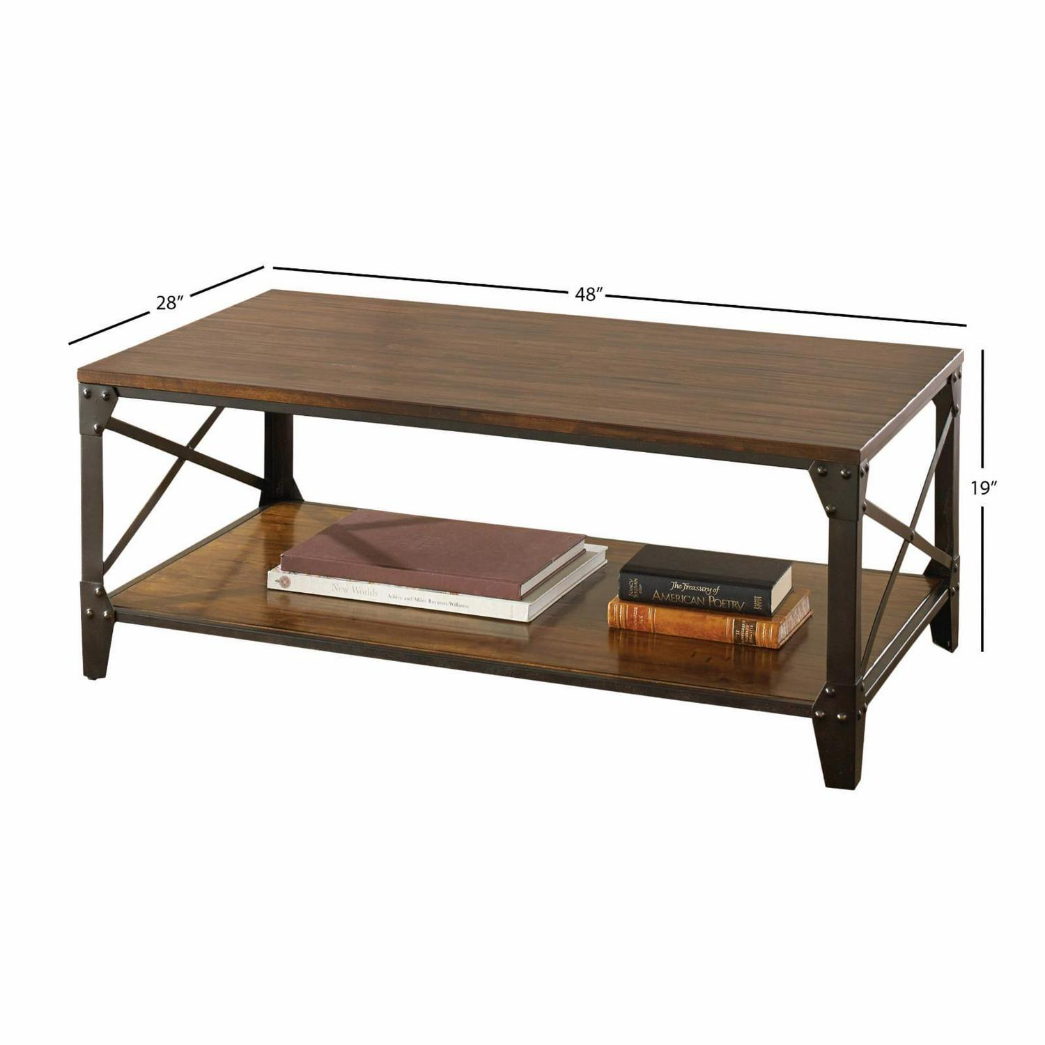 Winston Cocktail Table in Distressed Tobacco Brown - Image 4