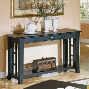 Steve Silver Cassidy Indoor Traditional with Storage & Shelf 28" Height Console Table, Black