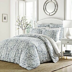 Stone Cottage Caldecott Cottage 230 Thread Count White Floral Patterns Microfiber Comforters, Full/Queen