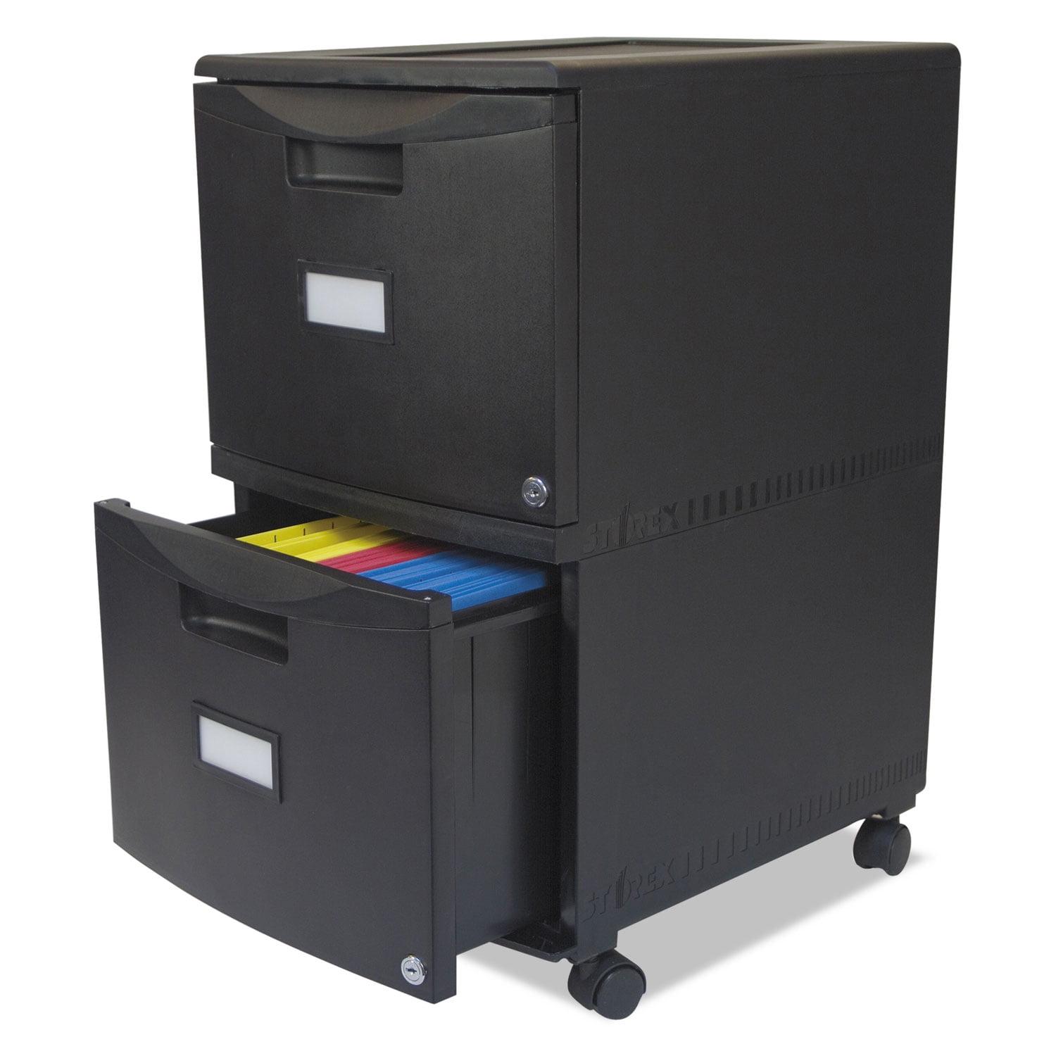 Storex 2-Drawer Locking Mobile Filing Cabinet Letter - Image 2