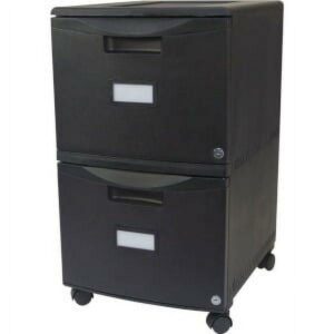 Storex 2-Drawer Locking Mobile Filing Cabinet Letter