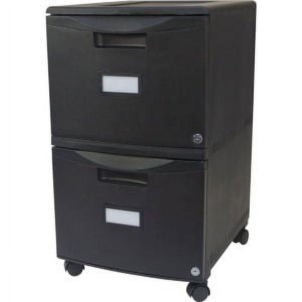 Storex 2-Drawer Locking Mobile Filing Cabinet Letter