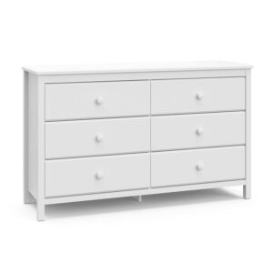 Storkcraft Alpine 6 Drawer Nursery Double Dresser, White