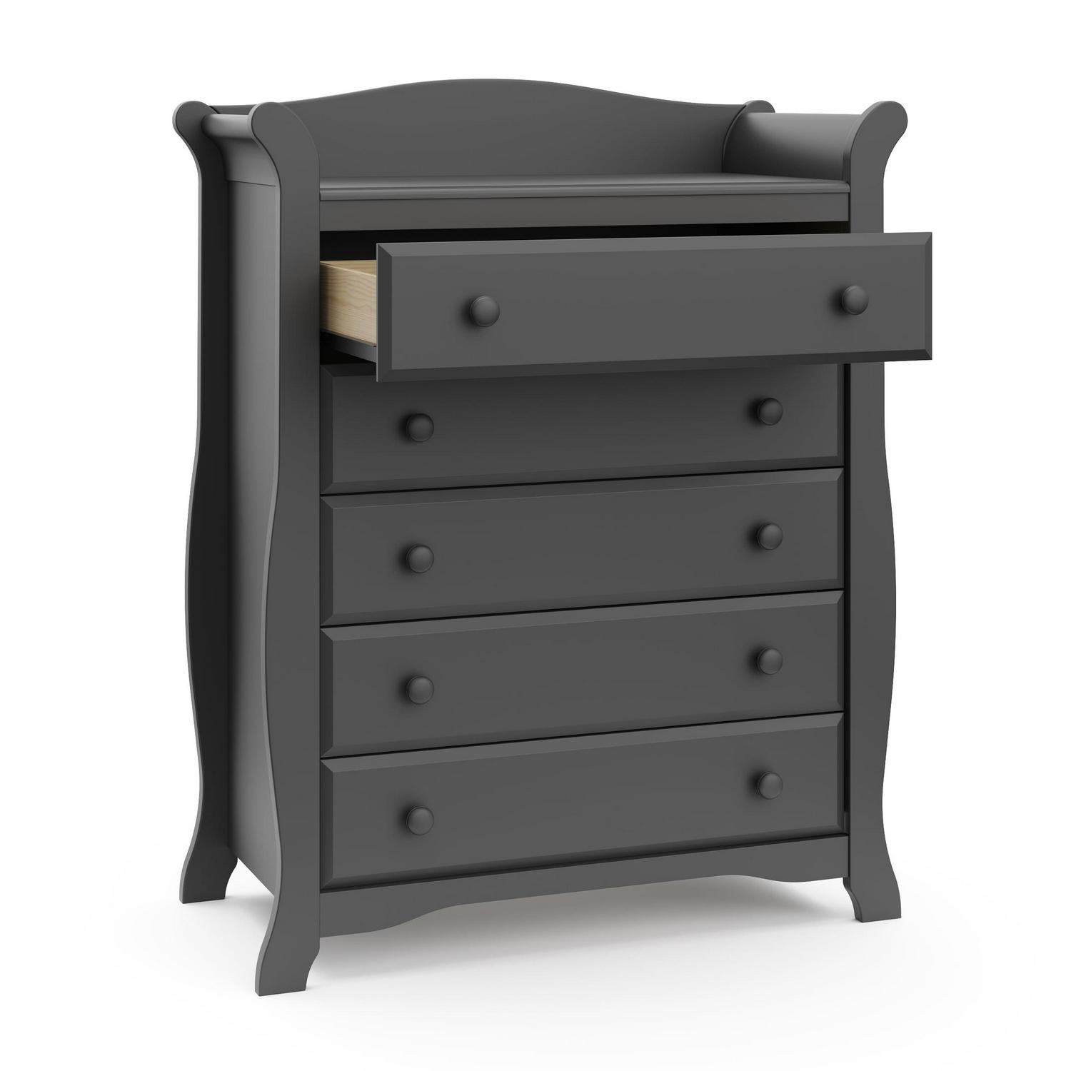 Storkcraft Avalon 5 Drawer Universal Dresser, Gray - Image 5