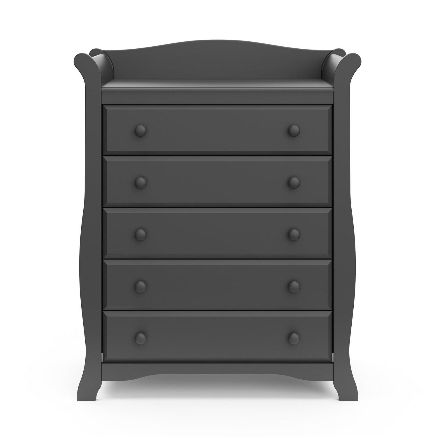Storkcraft Avalon 5 Drawer Universal Dresser, Gray - Image 6