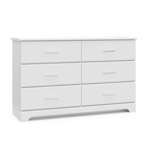 Storkcraft Brookside 6 Drawer Nursery Double Dresser, White