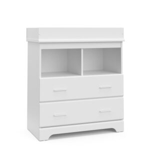 Storkcraft Brookside 2 Drawer Infant Changing Table Dresser, White