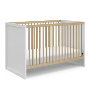 Storkcraft Calabasas 3-in-1 Convertible Baby Crib, White with Driftwood