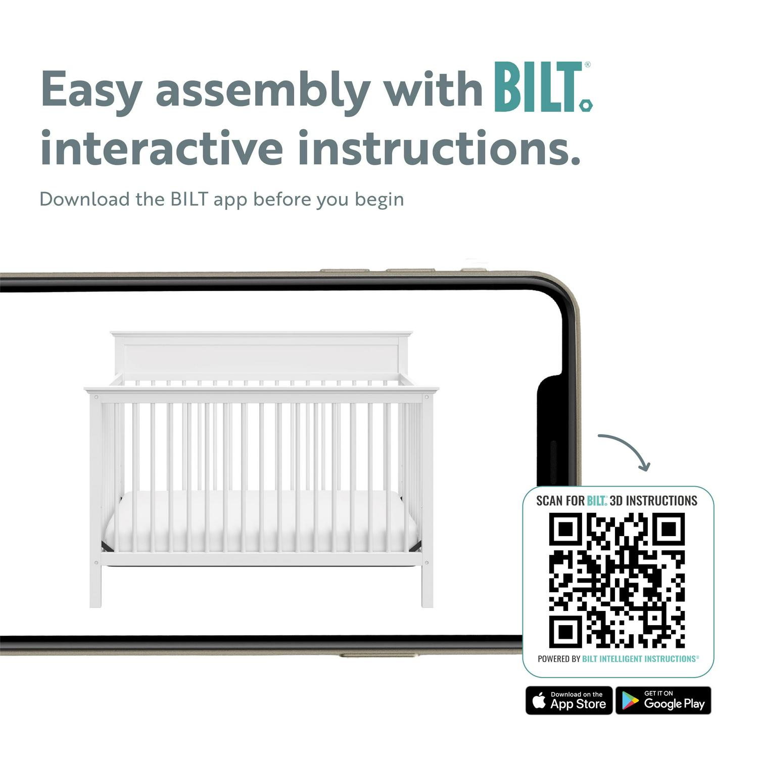 Storkcraft Horizon 5-in-1 Convertible Baby Crib, White - Image 3