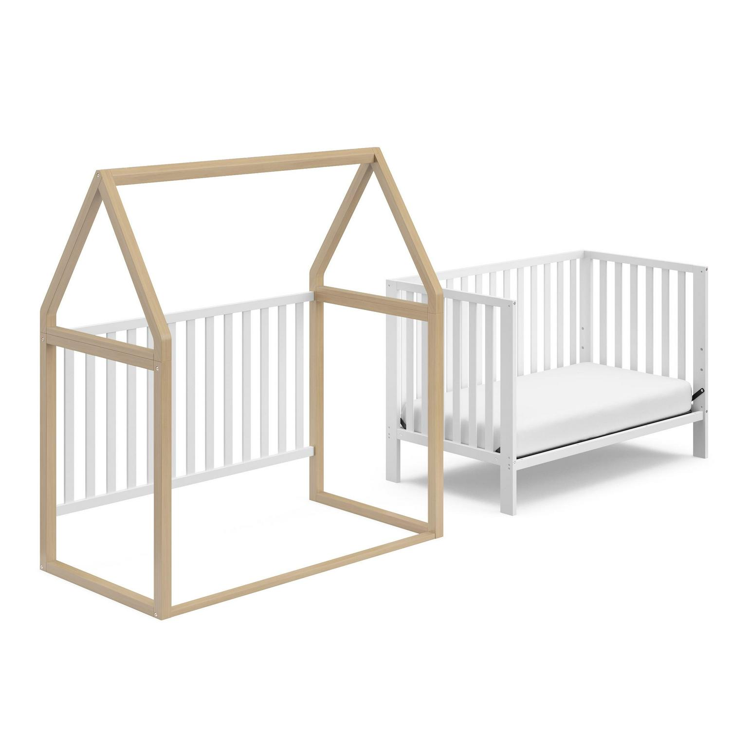Storkcraft Orchard 5-in-1 Convertible Baby Crib, White with Driftwood - Image 15